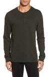 Vince Long Sleeve Slub Henley In Cactus