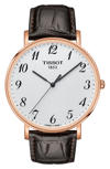 TISSOT EVERYTIME LEATHER STRAP WATCH, 42MM,T1096103603200