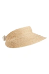 Helen Kaminski 'mita' Packable Raffia Visor - Brown In Natural