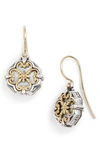 KONSTANTINO ETCHED STERLING SILVER AND GOLD DROP EARRINGS,SKMK3141-117