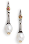 KONSTANTINO PEARL & PINK SAPPHIRE DROP EARRINGS,SKMK3146-466