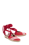 Jw Anderson J.w. Anderson Open Flat Logo Ballerinas In Ruby