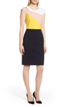 Hugo Boss Danouk 1 Layered-look Sheath Dress In Navy