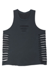Alo Yoga Cut It Out Long Tank In Anthracite