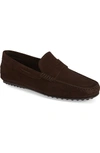 Tod's City Gommino Suede Driving Shoes In Brown