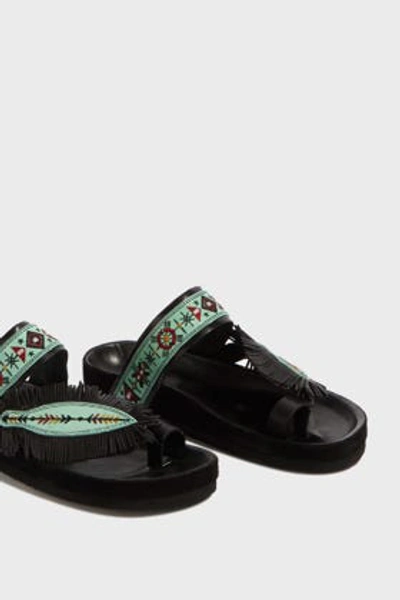 Isabel Marant Ebann Fringe Sandals In Multicoloured