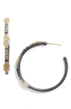 Armenta 18k & Midnight Diamond Scrolls Hoop Earrings In Gold