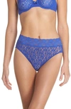 Wacoal Halo Sheer Lace High-cut Brief 870305 In Dazzling Blue
