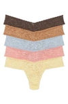 Hanky Panky Signature Original-rise Thongs, Set Of 5 In Norfolk