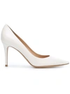 Gianvito Rossi White Patent Gianvito Pumps In White