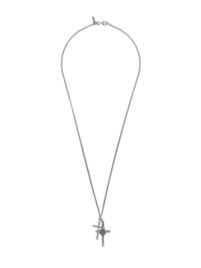 Emanuele Bicocchi Cross Pendant Necklace In Metallic