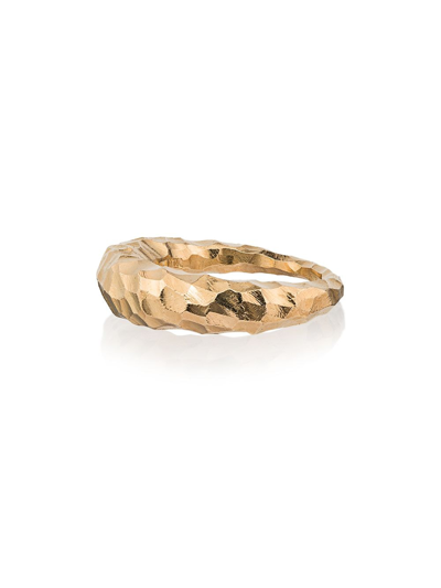 All Blues Fat Snake Carved Gold Vermeil Ring In Metallic