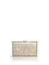Edie Parker Lara Backlit Glittered Acrylic Box Clutch In Nude Gold