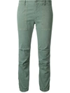 Nili Lotan Tel Aviv Cropped Stretch-cotton Twill Tapered Pants In Green