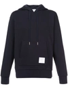 Thom Browne Rwb Stripe Loopback Hoodie In Blue