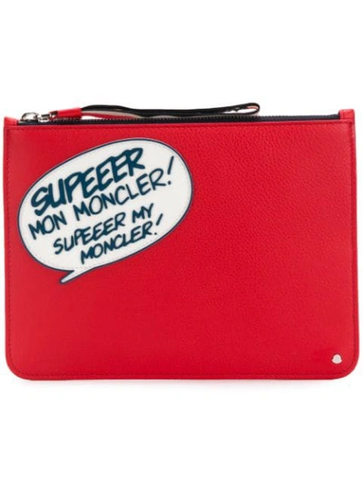 Moncler Comic Clutch In Red