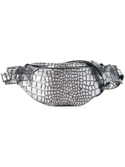 Manokhi Croc-effect Belt Bag In Metallic