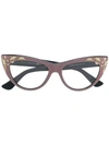 GUCCI EMBELLISHED CAT EYE GLASSES,3806U4412825149