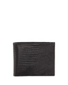 NEIMAN MARCUS LIZARD SLIM WALLET, BLACK,PROD204380488