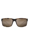 Maui Jim Pokowai Arch 58mm Polarized Rectangular Sunglasses In Olive Tortoise/ Bronze