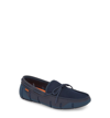Swims Braided Lace Loafers In Poseidon/ Navy Fleck Fabric