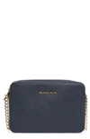 Michael Michael Kors 'large Jet Set' East/west Saffiano Crossbody Bag - Blue In Admiral