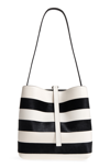 PROENZA SCHOULER FRAME PATCHWORK PIECED LEATHER AND GENUINE CALF HAIR SHOULDER BAG - WHITE,H00731C264P8093