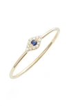 EF COLLECTION EVIL EYE DIAMOND & SAPPHIRE STACK RING,EF-60216-YG-7