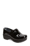 Dansko Professional Womens Solid Patent Leather Clogs In Black Patent Leather