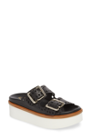 Tod's Punched Hole Double Strap Platform Sandals In Black