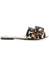 N°21 leopard print slide sandals,N218E887412852238