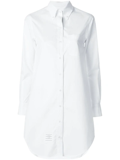 Thom Browne Poplin Shirt Dress In White