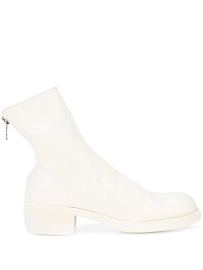 Guidi Zip-detailed Boots In White