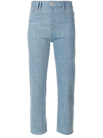 Act N°1 Frayed Cropped Jeans In Blue