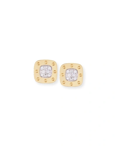 Roberto Coin Pois Moi 18k Square Diamond Stud Earrings