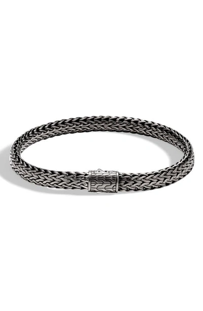 John Hardy Sterling Silver Classic Chain Matte Black Rhodium Flat Chain Bracelet