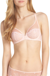 Simone Perele Delice Two-part Full-cup Sheer Plunge Bra In Blush