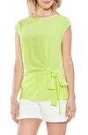 VINCE CAMUTO SIDE TIE RUCHED STRETCH CREPE TOP,9138023