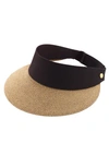 Eric Javits Squishee Straw Champ Custom Fit Visor In Black