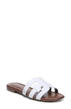 Sam Edelman Bay Leather Cutout Slide Sandals In White