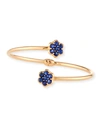 BAYCO 18K ROSE GOLD & BLUE SAPPHIRE FLORAL BYPASS BRACELET,PROD193910114