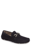 Ferragamo Men's Parigi Suede Moc Toe Drivers In Dark Blue Suede