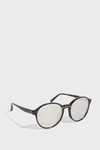 Linda Farrow Luxe Round-frame Acetate Mirrored Sunglasses In Metallic