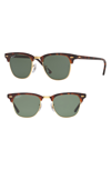 Ray Ban Clubmaster Tortoiseshell Acetate And Gold-tone Sunglasses In Dark Tortoise