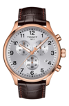 TISSOT CHRONO XL COLLECTION CHRONOGRAPH LEATHER STRAP WATCH, 45MM,T1166173603700
