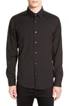 Theory 'sylvain' Trim Fit Long Sleeve Sport Shirt In Black