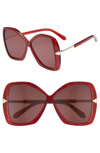 KAREN WALKER MARY 60MM BUTTERFLY SUNGLASSES - RED GLITTER,KAS1801767