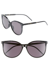 VEDI VERO 59MM ROUND SUNGLASSES - BLACK/BROWN,VE720BLK