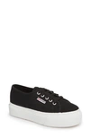 Superga 2790 3d Lettering Platform Sneakers In Black/white