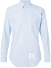 Thom Browne Extra Trim Fit Oxford Shirt With Grosgrain Trim In Blue
